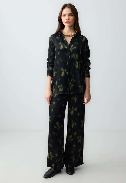 Regular Fit Shirt Collar Woven Black Shirt