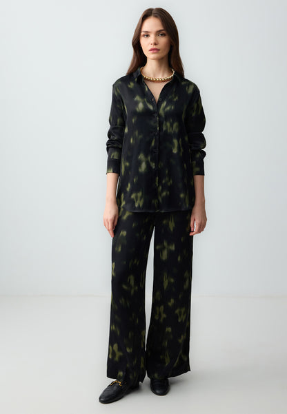 Regular Fit Shirt Collar Woven Black Shirt