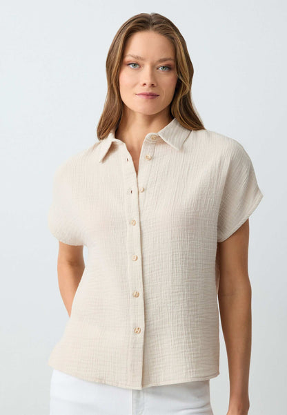 Regular Fit Shirt Collar Beige Shirt