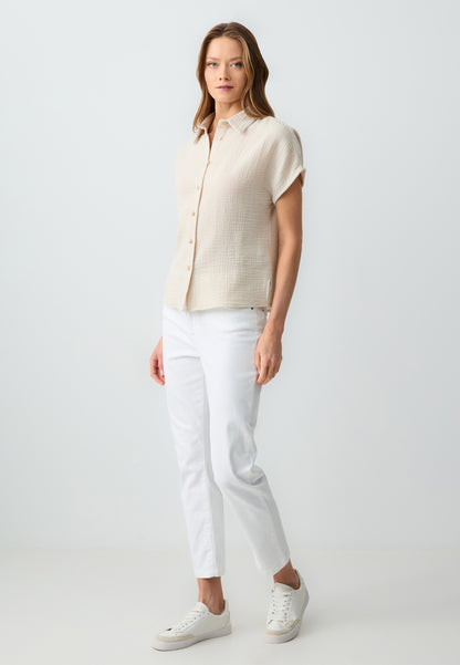 Regular Fit Shirt Collar Beige Shirt