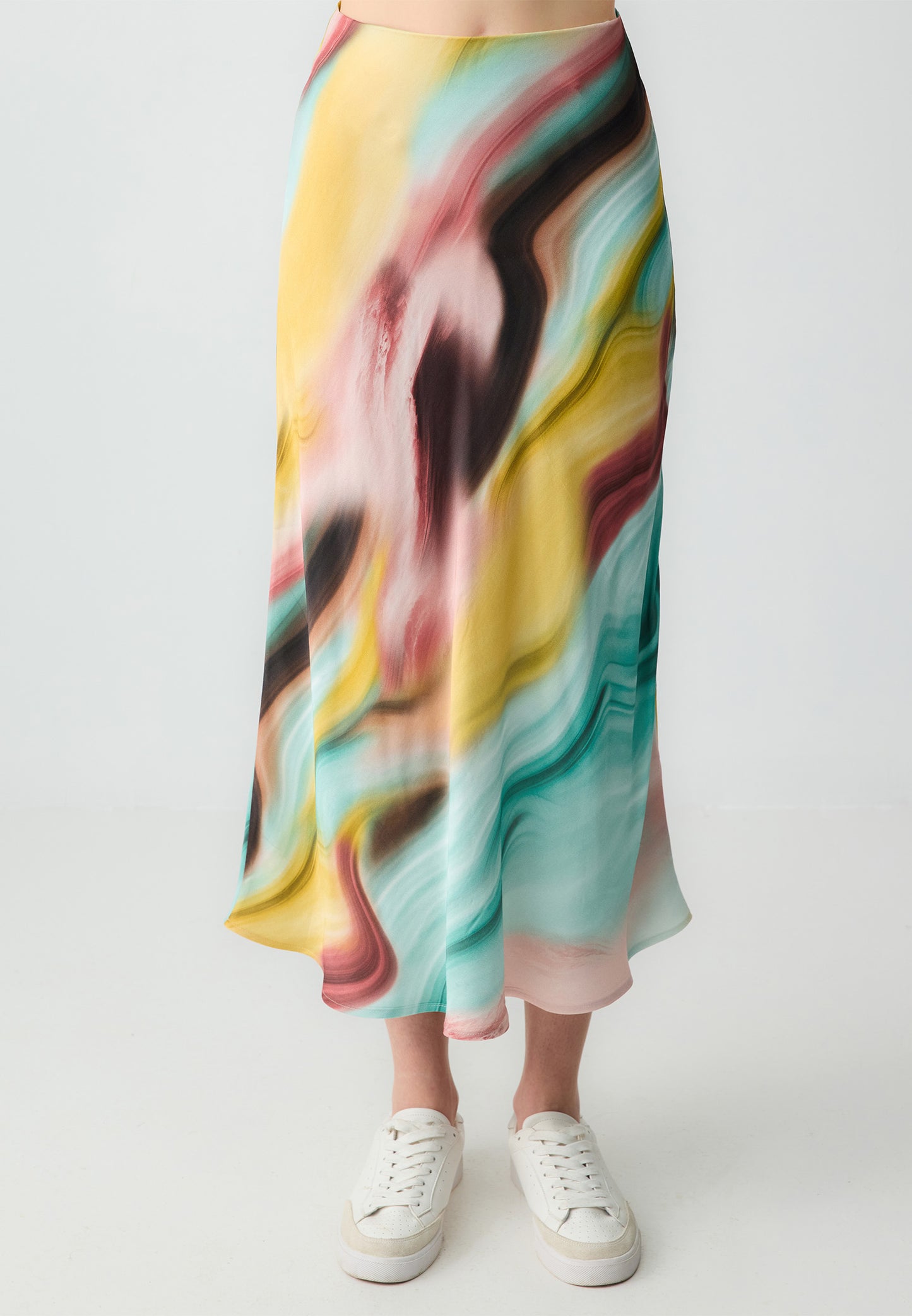 Regular Fit High Waist Woven Multi-Coloured Skirt