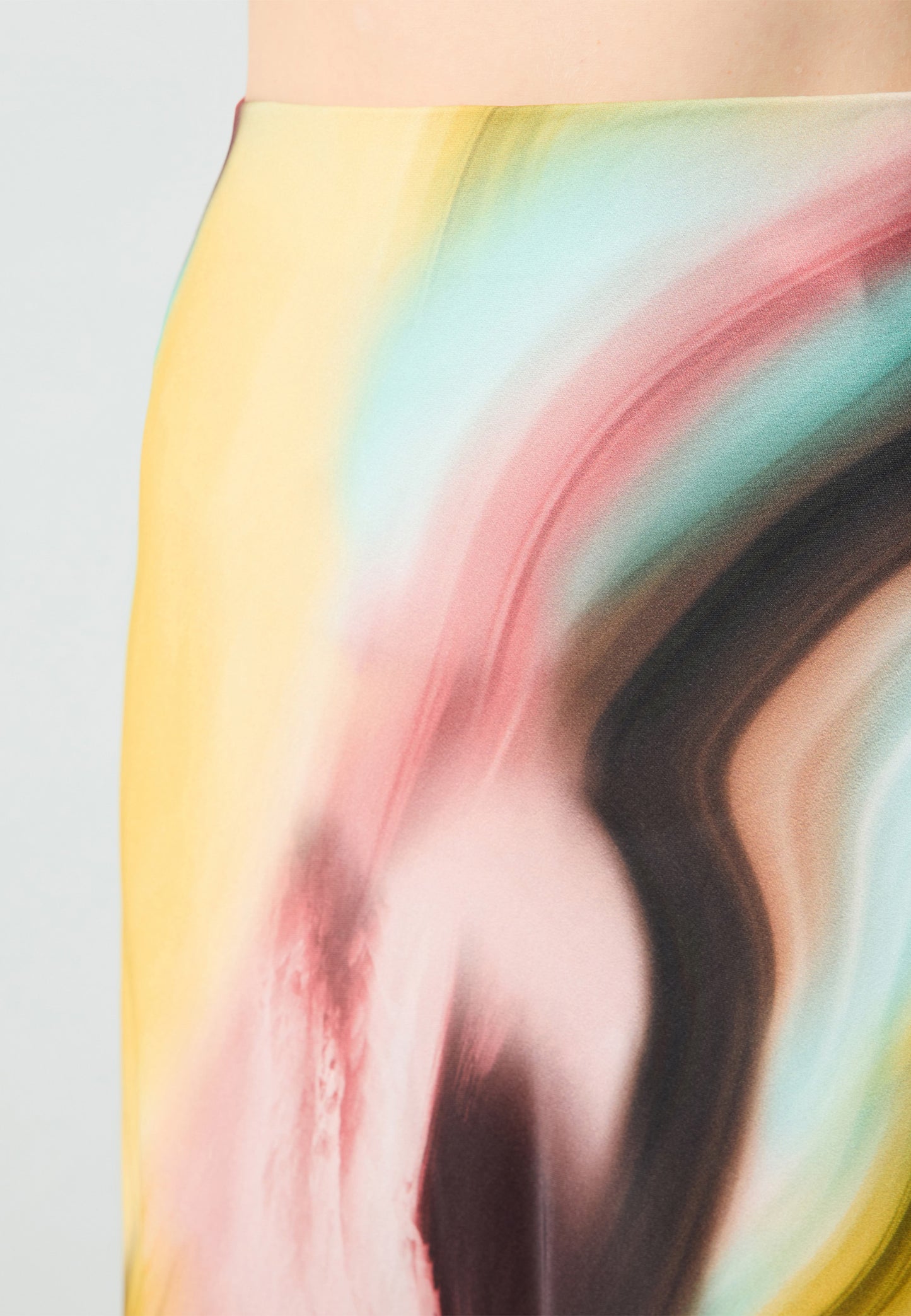 Regular Fit High Waist Woven Multi-Coloured Skirt