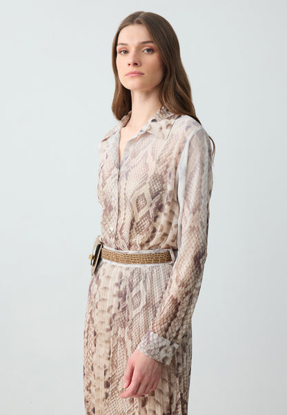 Loose Fit Shirt Collar Woven Stone Shirt