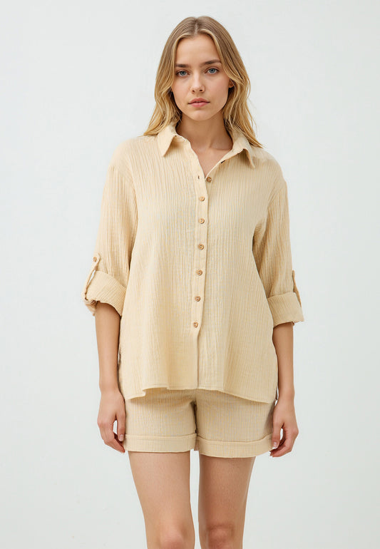 Woven Beige Shirt