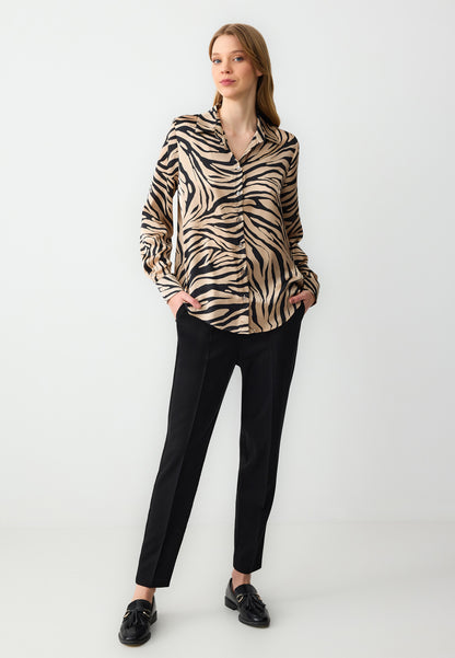 Straight Cut High Waist Regular Leg Woven Pants