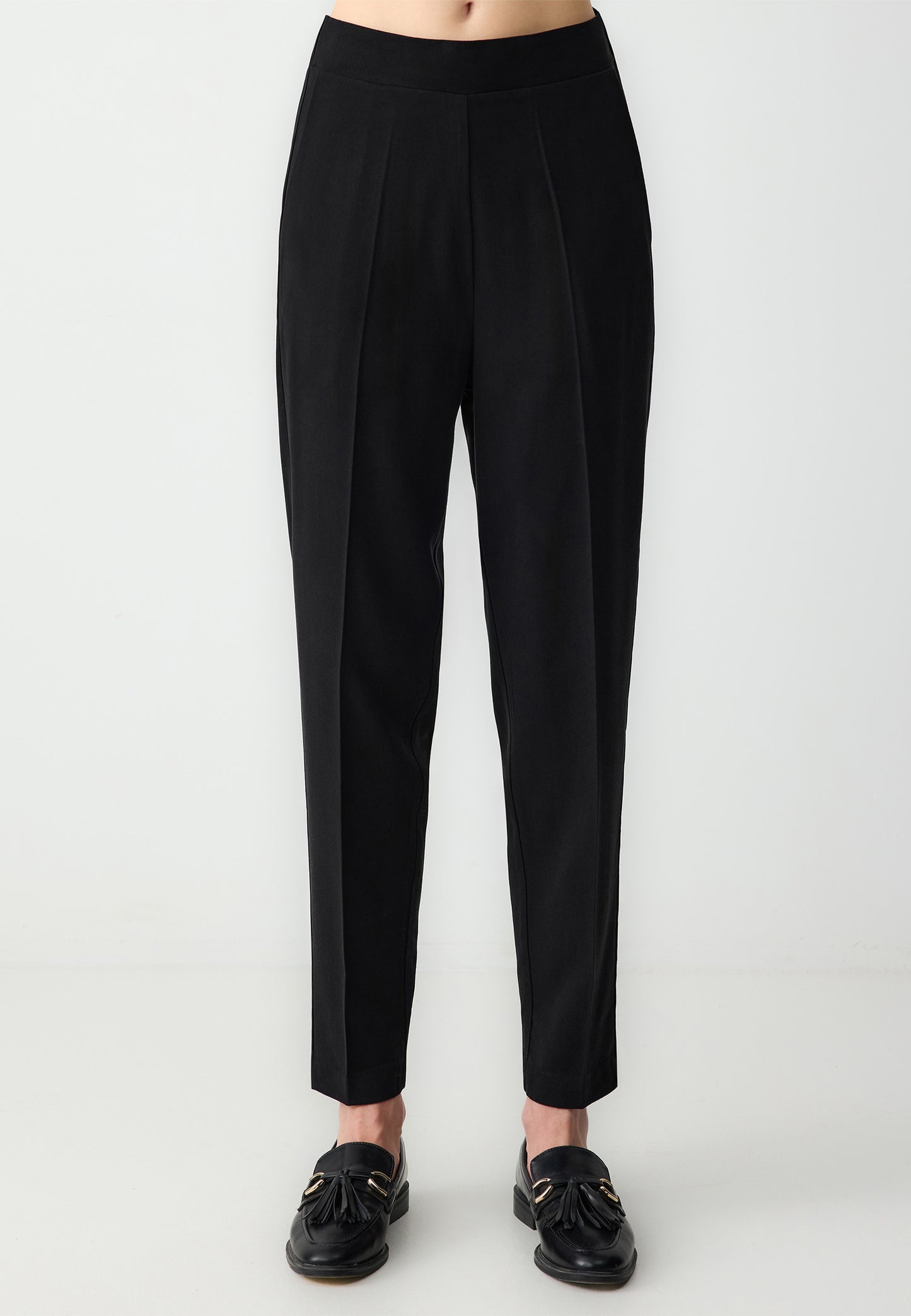 Straight Cut High Waist Regular Leg Woven Pants