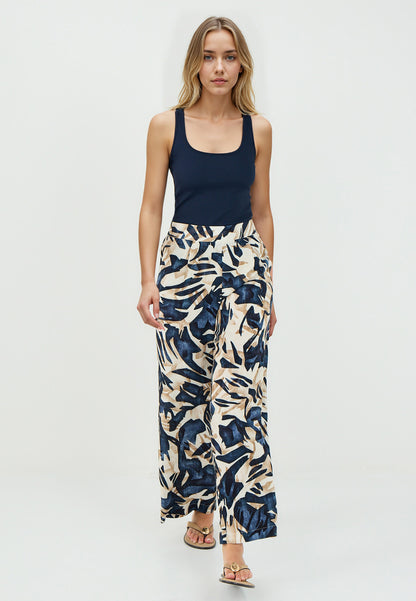 Loose Fit Dark Blue Woven Trousers
