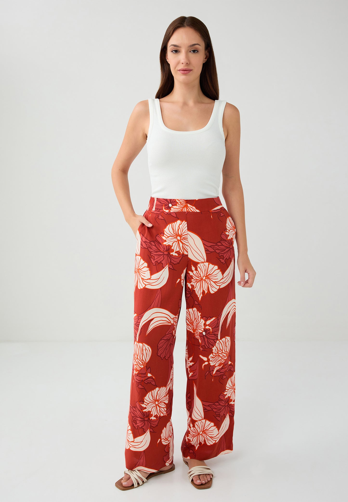 Woven Burgundy Trousers