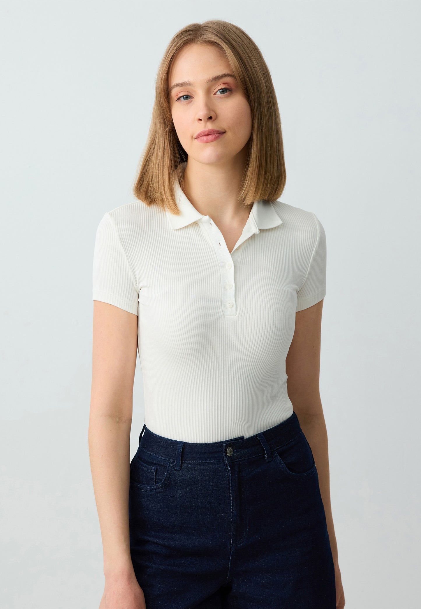 Slim Fit Short Sleeve Polo Collar Knitted T-Shirt