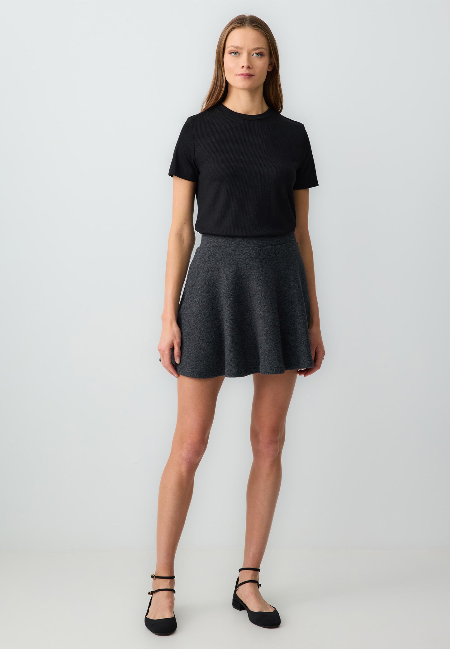 Regular Fit Crew neck Black T-shirt