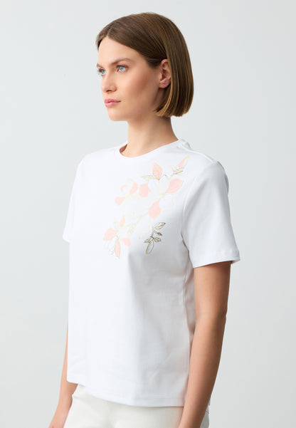 100% Cotton Round Neck Short Sleeve Patterned Knitted T-Shirt