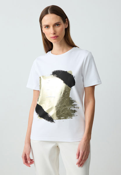 Regular Fit Crew Neck Knitted White T-Shirt