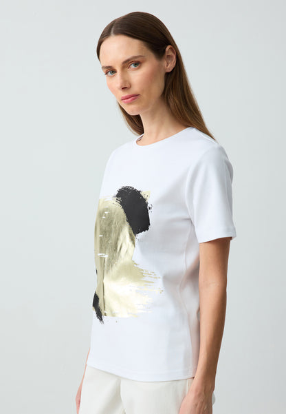Regular Fit Crew Neck Knitted White T-Shirt