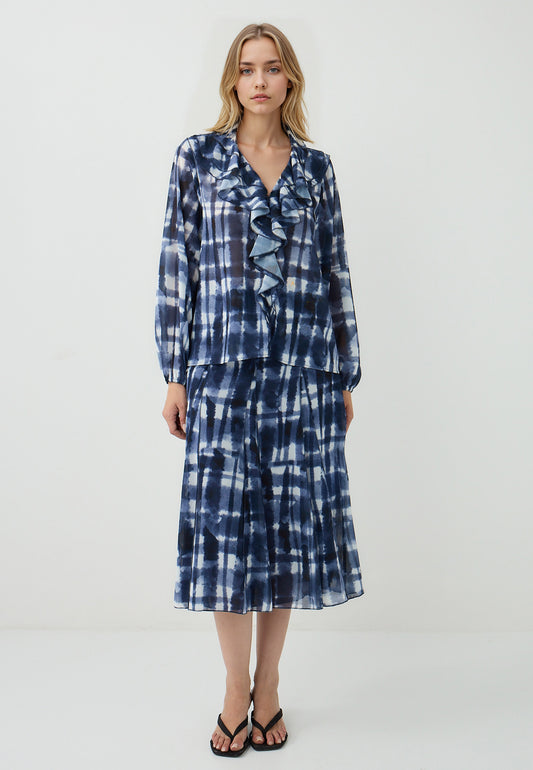 Woven Dark Blue Blouse