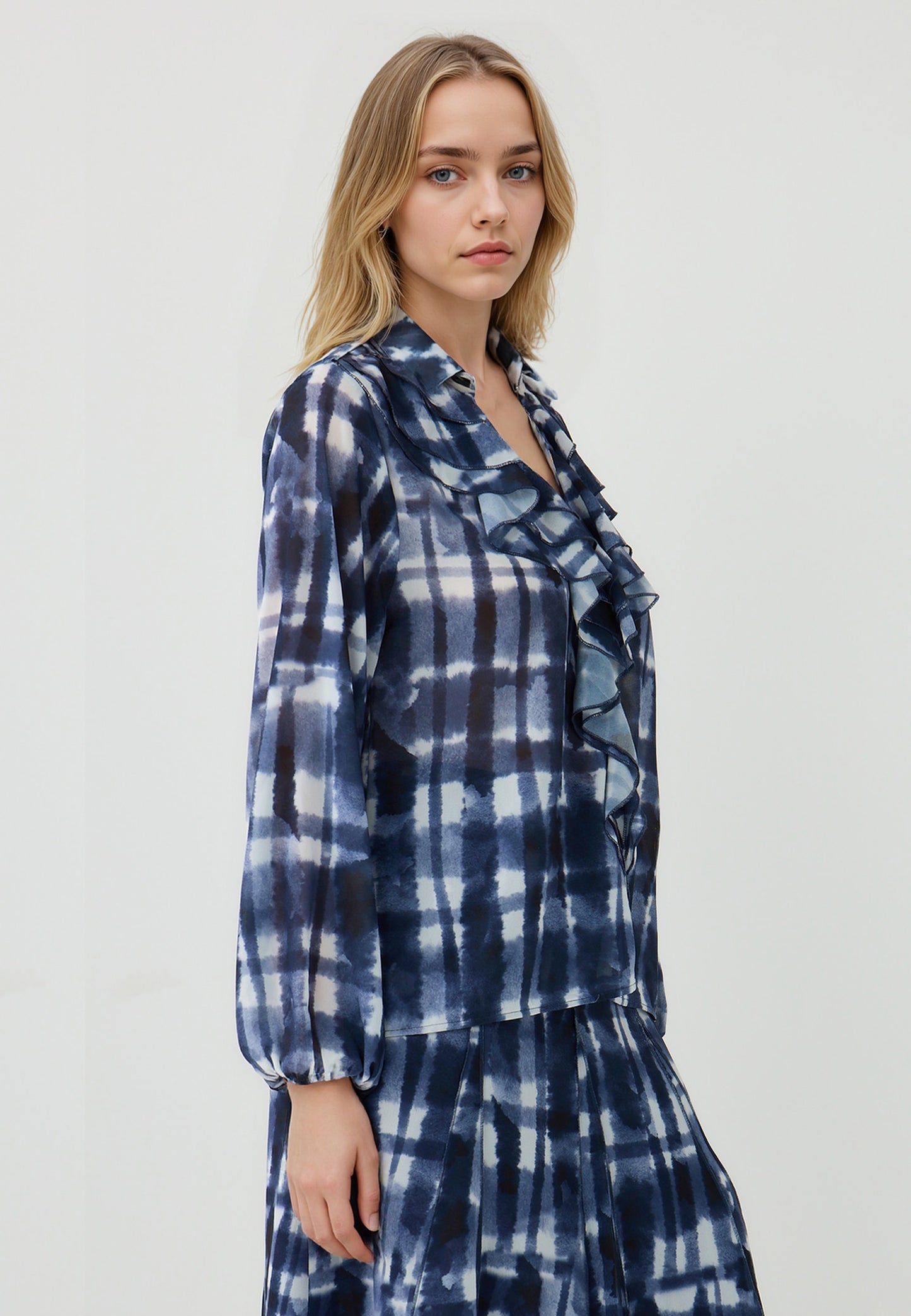 Woven Dark Blue Blouse