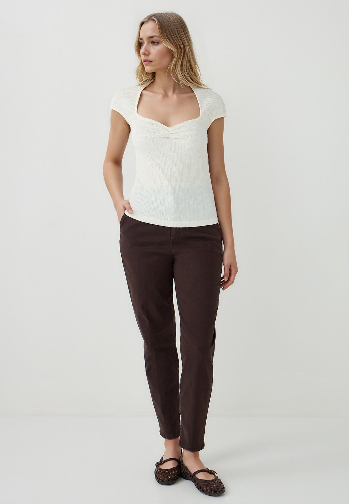 Woven White Blouse