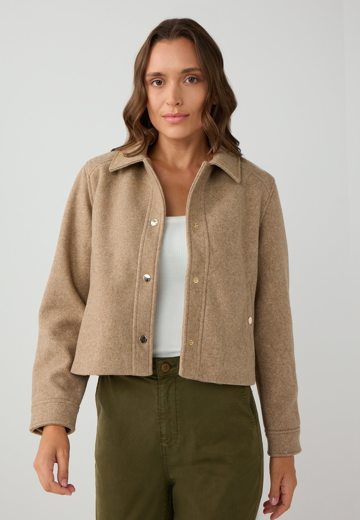 Regular Fit Woven Beige Coat