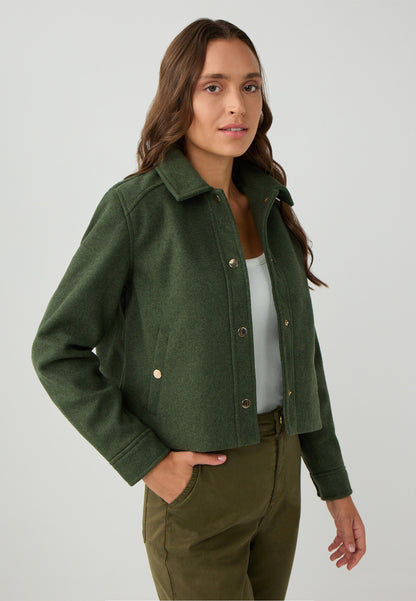 Regular Fit Woven Khaki Coat