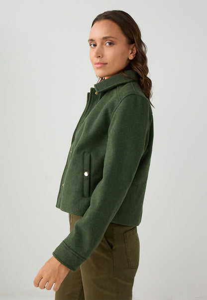 Regular Fit Woven Khaki Coat