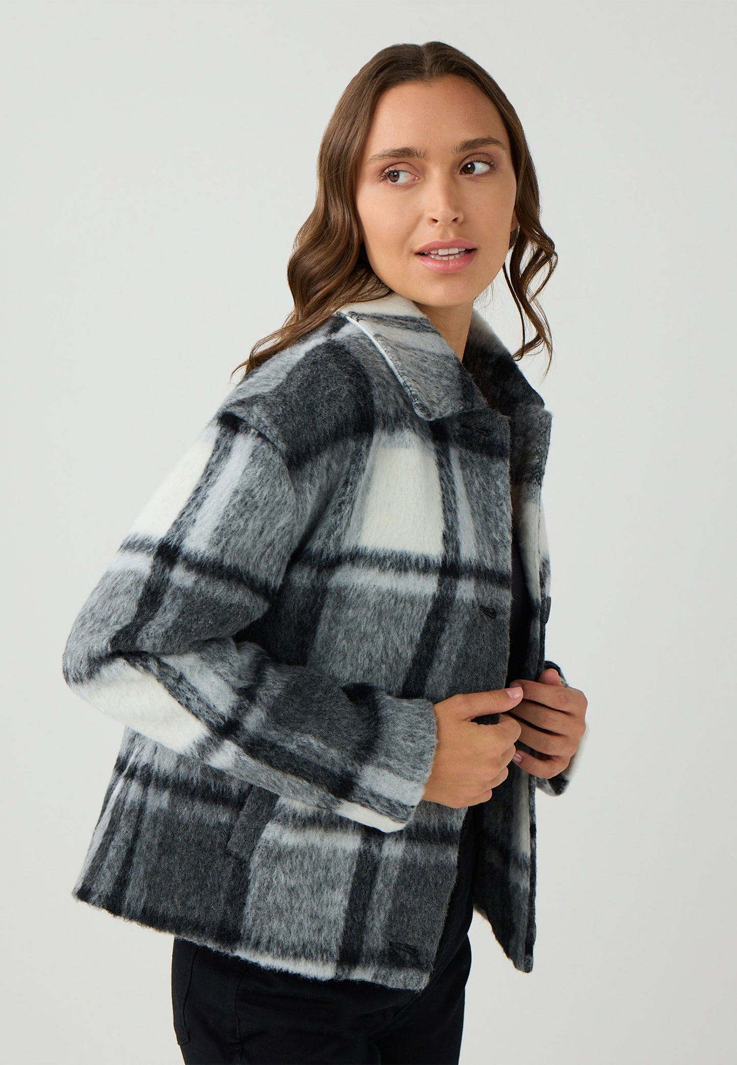 Regular Fit Woven Black Coat