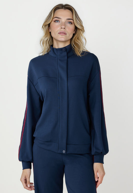 Straight Cut Pocket Detail Zippered Modal Jacket