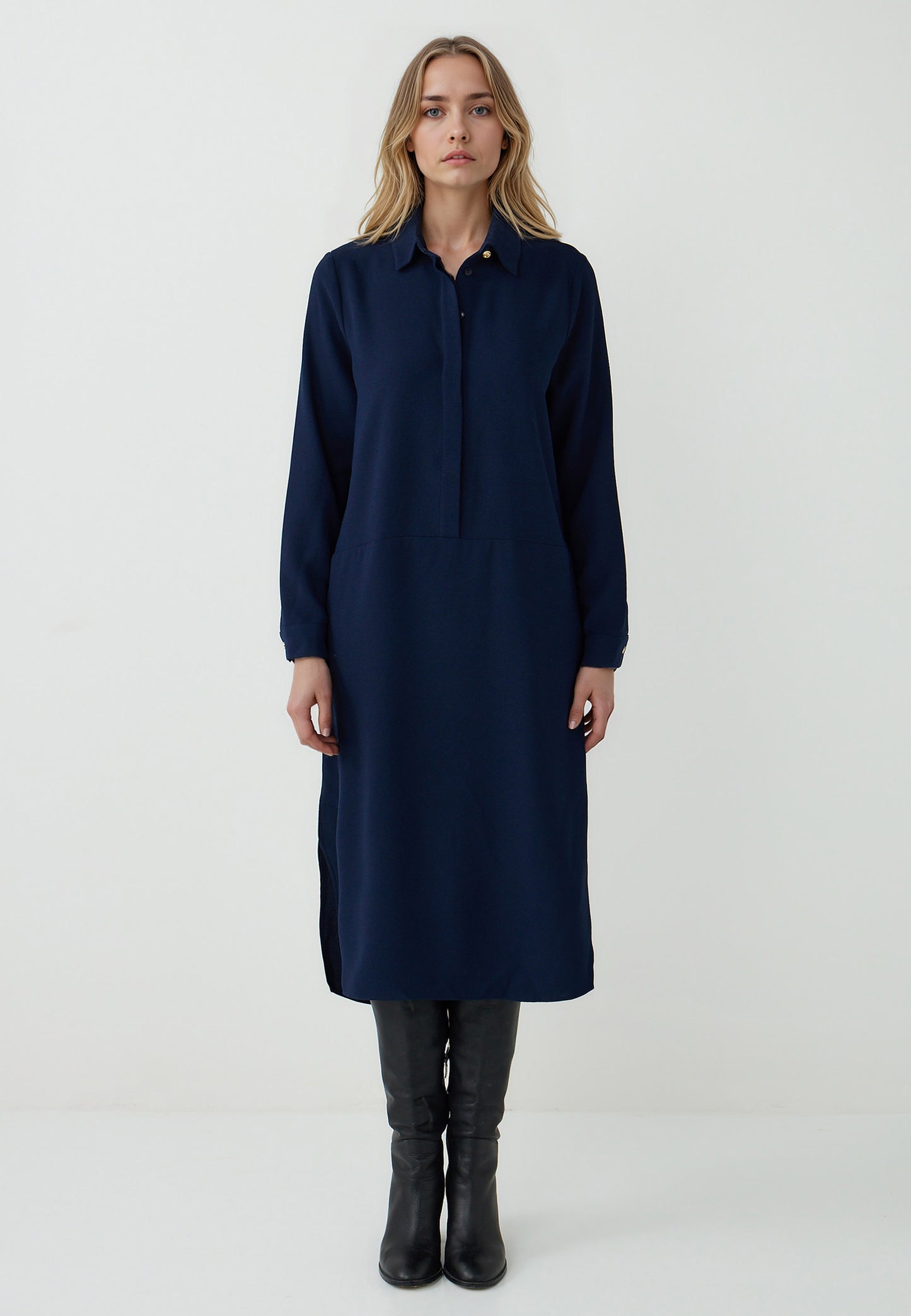 Woven Dark Blue Dress