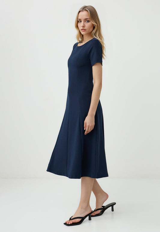 Knitted Dark Blue Dress