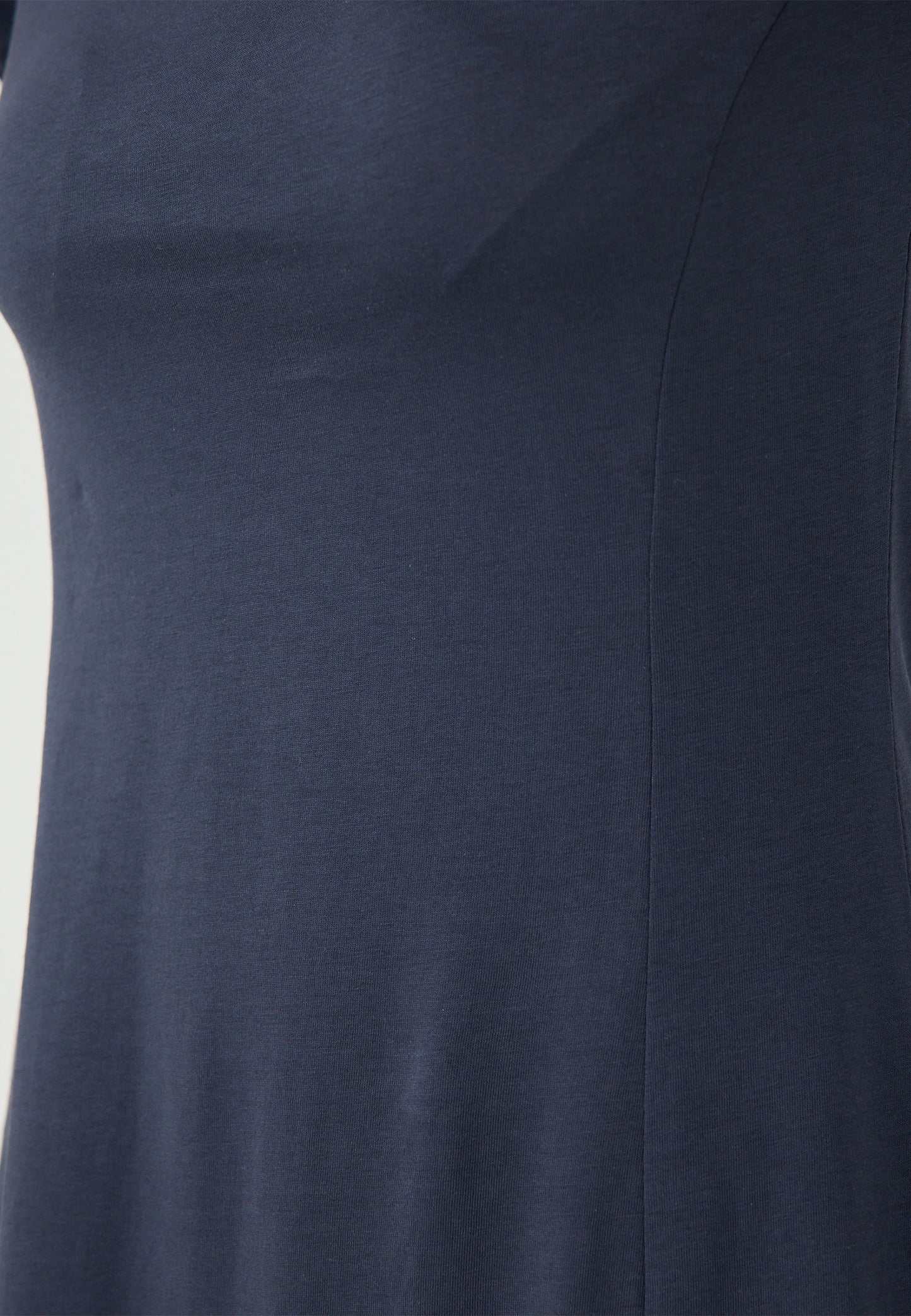 Slim Fit Off-the-shoulder Knitted Dark Blue Dress