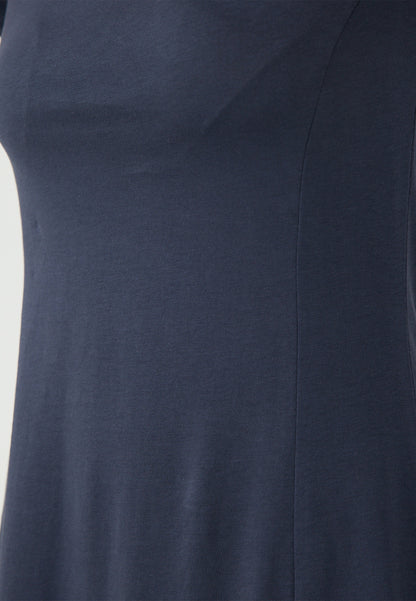Slim Fit Off-the-shoulder Knitted Dark Blue Dress