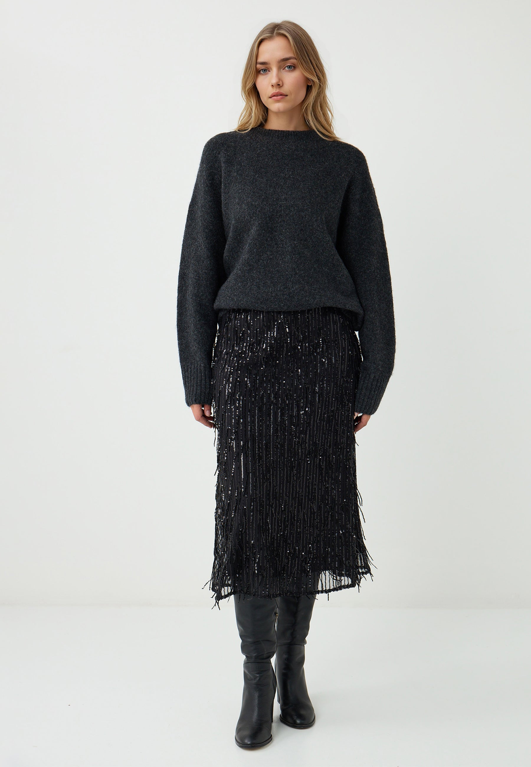 Woven Black Skirt