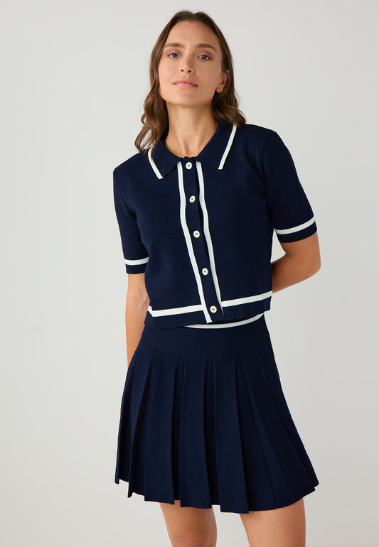 Regular Fit Tricot Dark Blue Skirt
