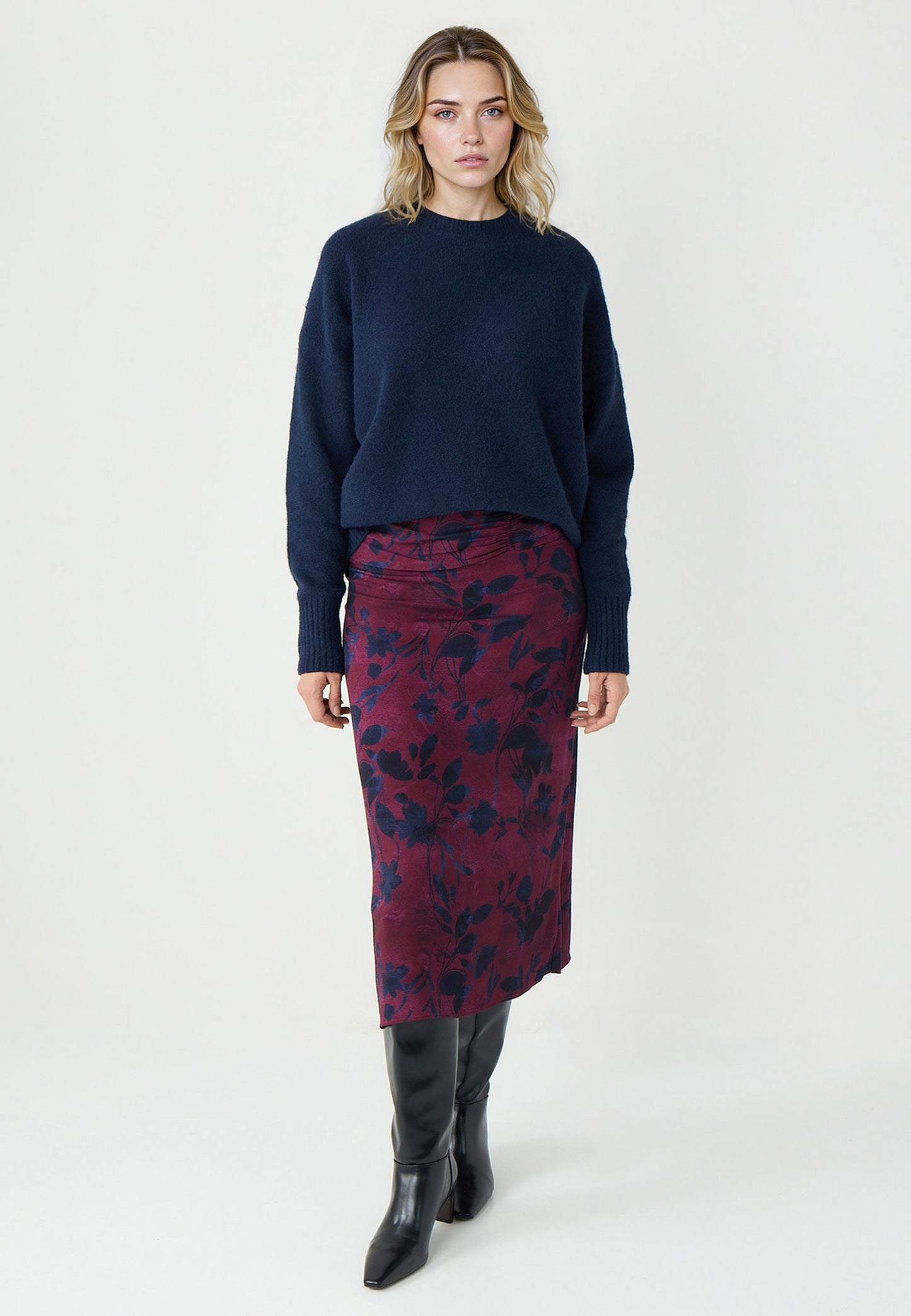 Relaxed Fit Regular Waist Floral Patterned Midi Skirt