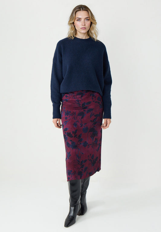 Relaxed Fit Regular Waist Floral Patterned Midi Skirt