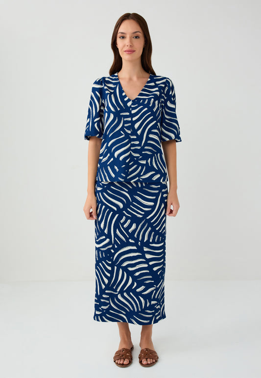Woven Dark Blue Skirt