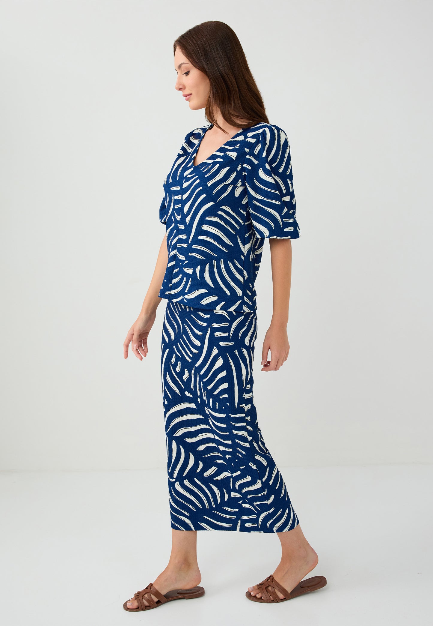Woven Dark Blue Skirt