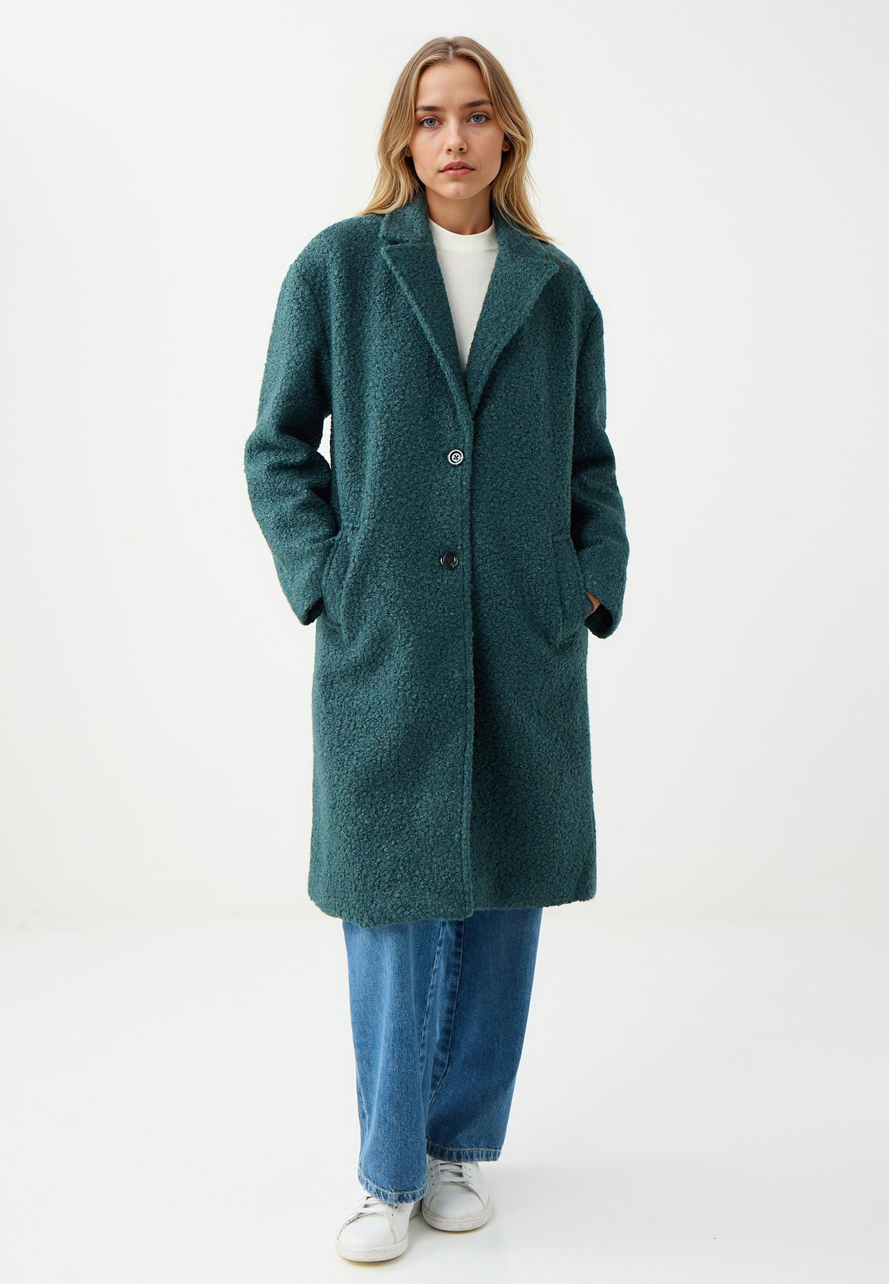 Dark Green Woven Coat