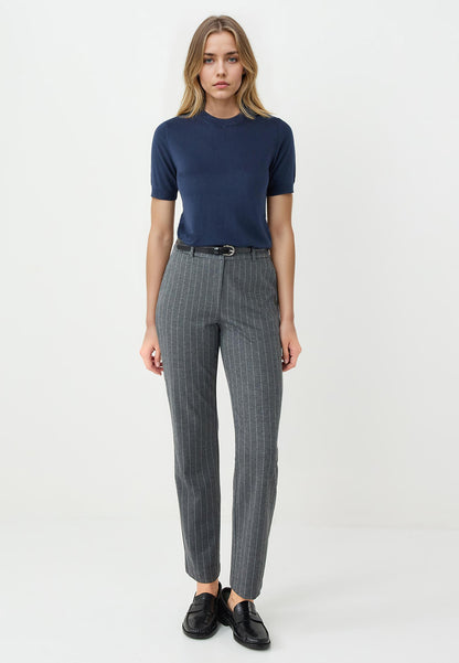 Round Neck Short-Sleeved Wool-Blend Knit Sweater