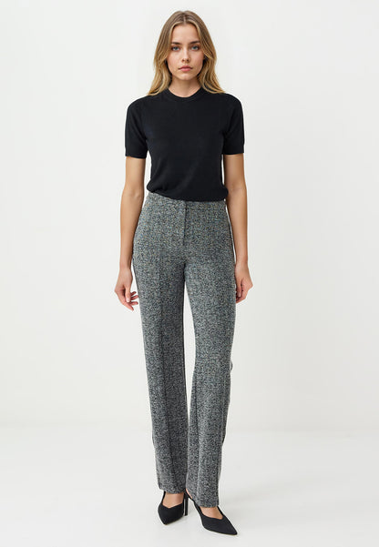 Round Neck Short-Sleeved Wool-Blend Knit Sweater