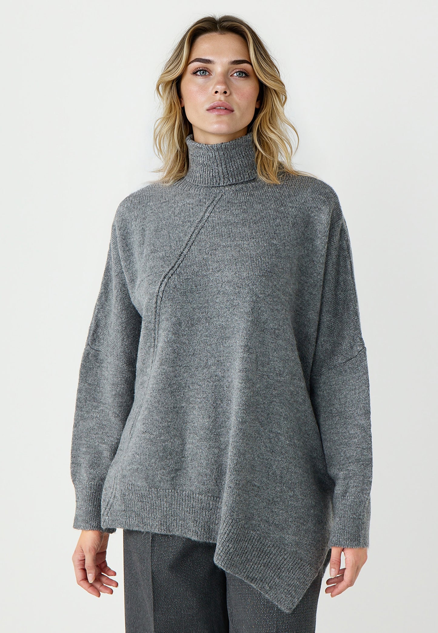 Sailor Neck Low Shoulder Knit Sweater