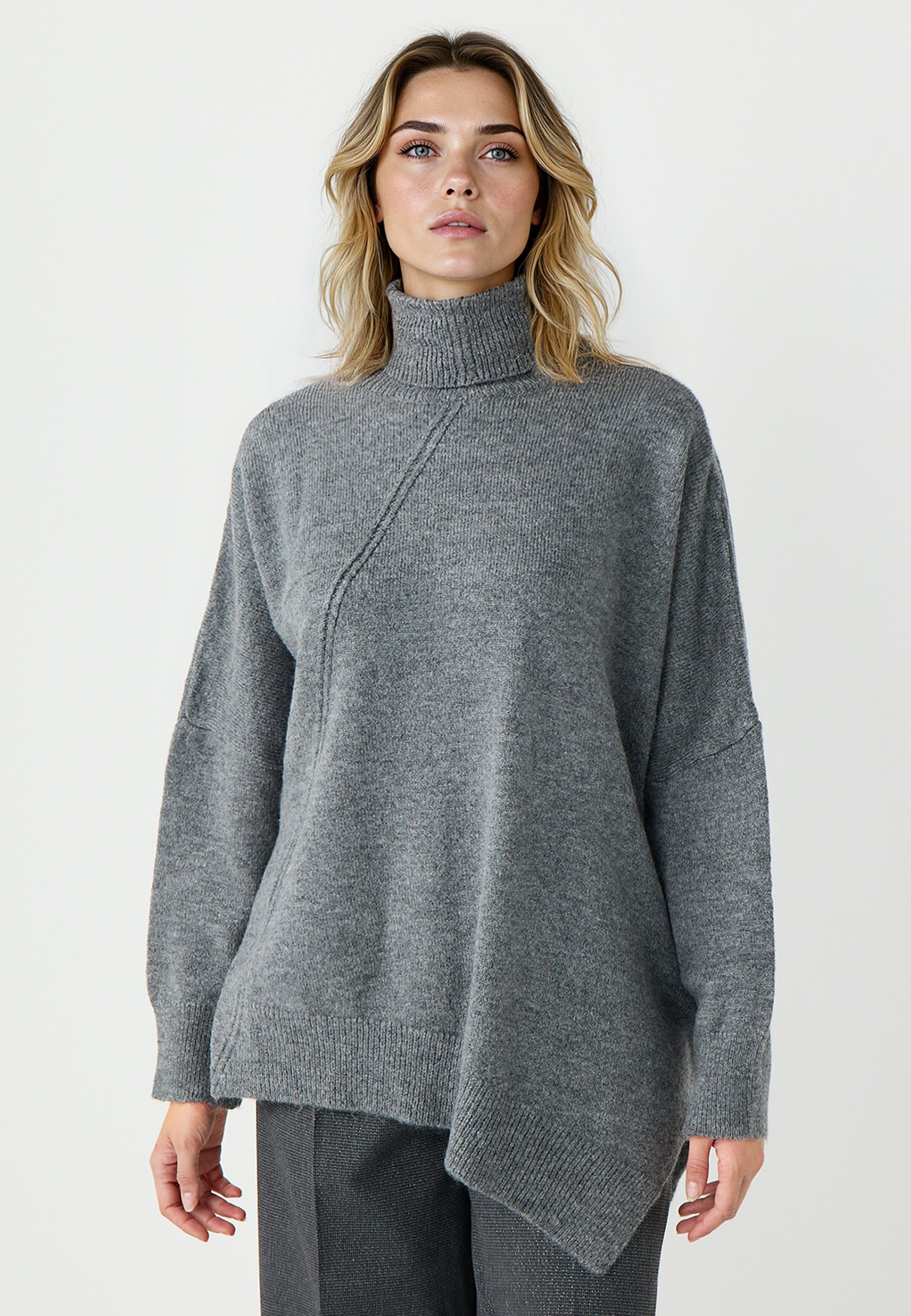 Sailor Neck Low Shoulder Knit Sweater