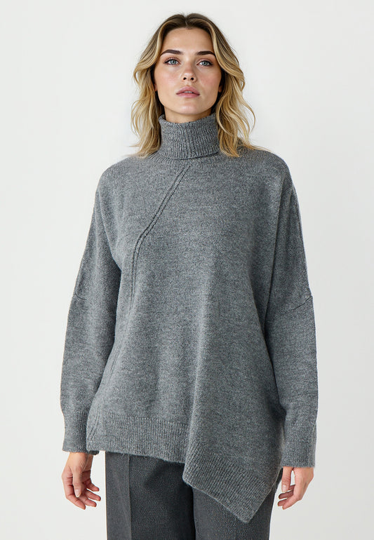 Sailor Neck Low Shoulder Knit Sweater