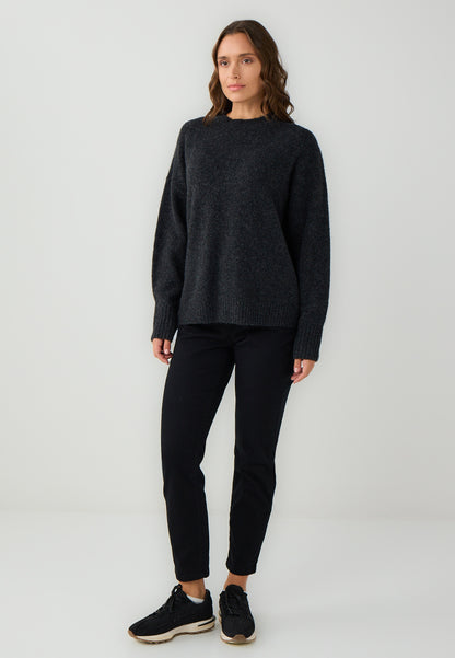 Loose Fit Crew neck Tricot Anthracite Pullover
