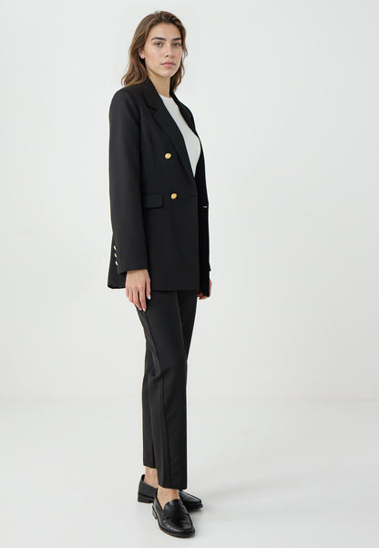 High-Waisted Straight-Cut Woven Pants