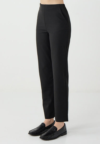 High-Waisted Straight-Cut Woven Pants
