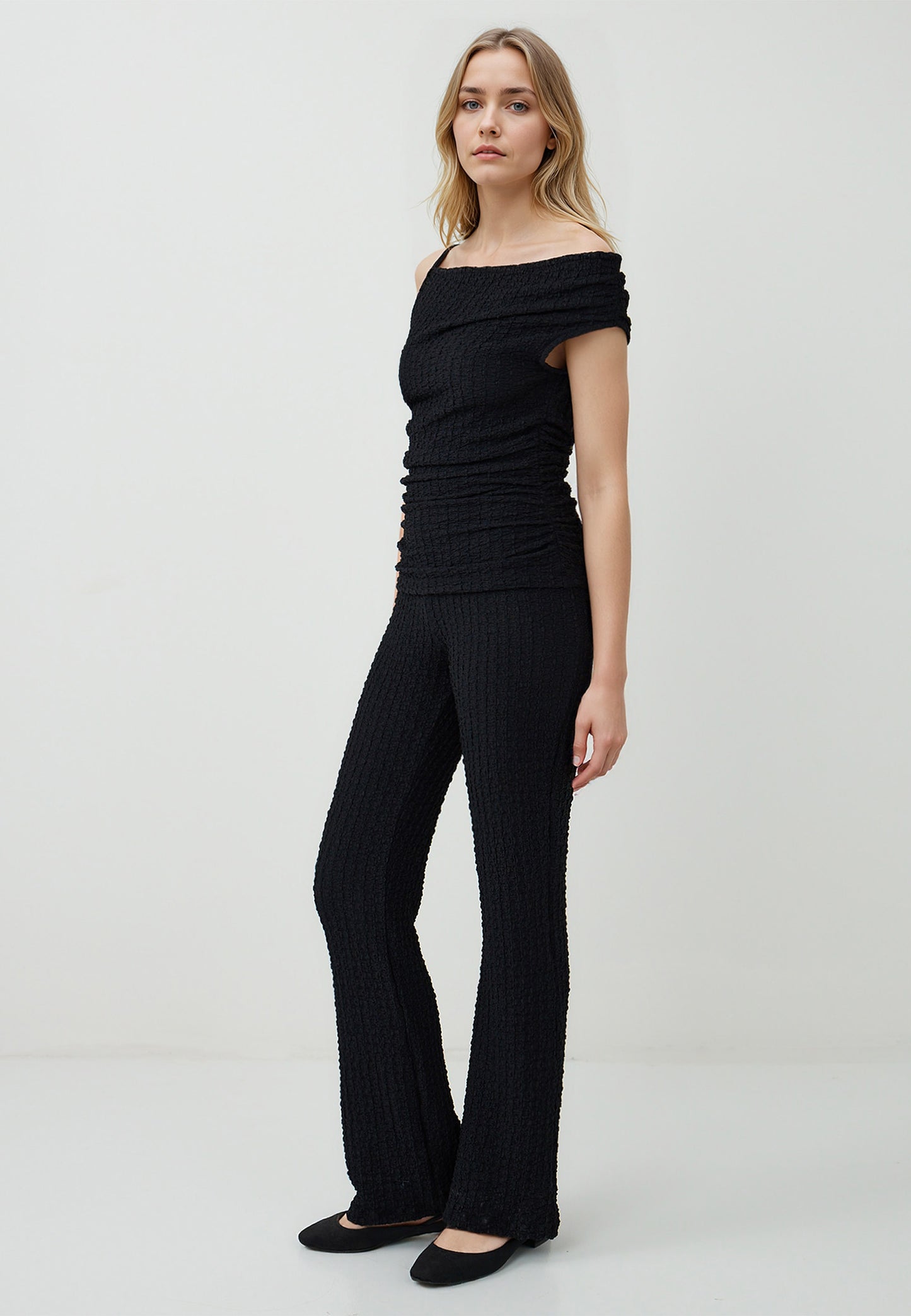 Slim Fit Woven Black Trousers