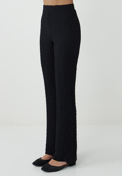 Slim Fit Woven Black Trousers