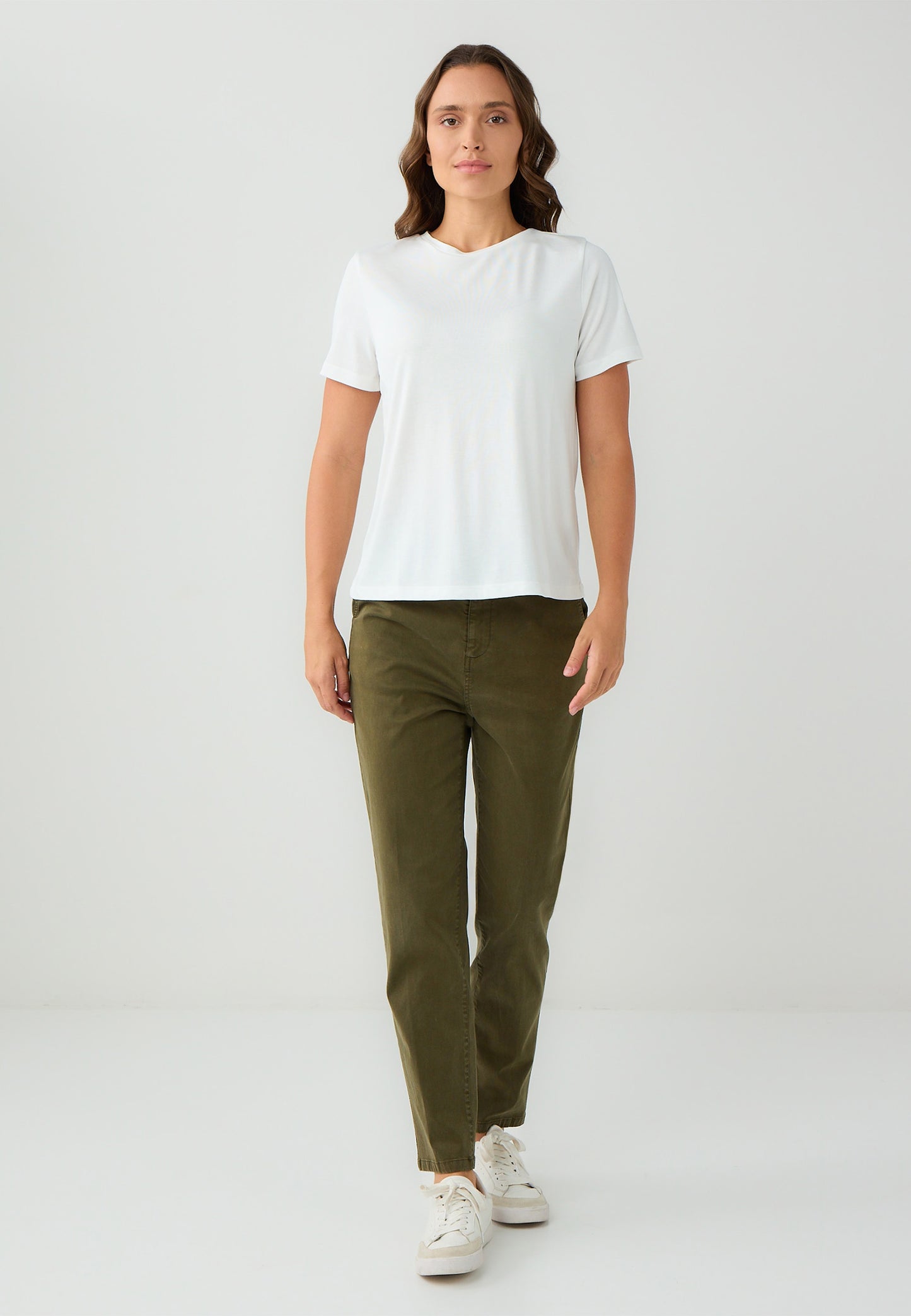 Regular Fit Crew neck Knitted White T-shirt