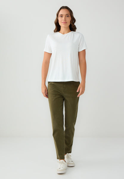 Regular Fit Crew neck Knitted White T-shirt