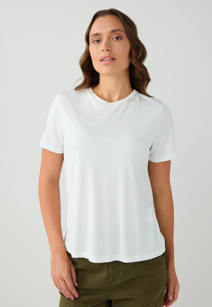 Regular Fit Crew neck Knitted White T-shirt