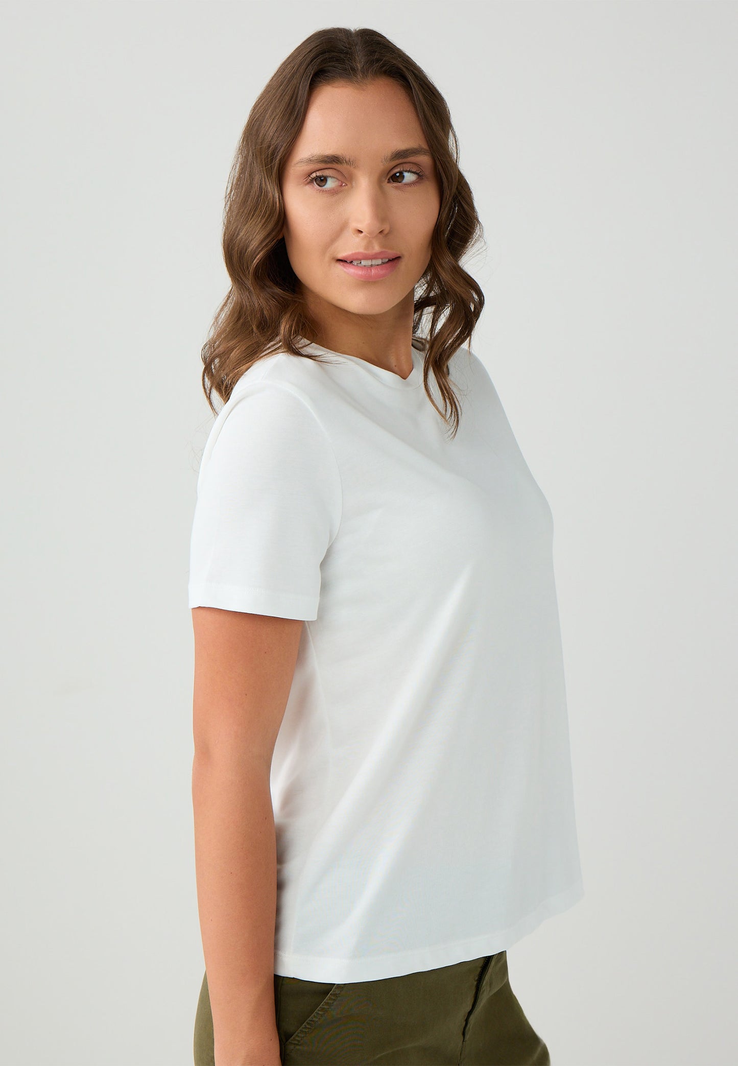 Regular Fit Crew neck Knitted White T-shirt